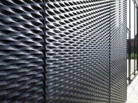 黑色铝拉伸网幕墙-铝拉网板-铝网装饰